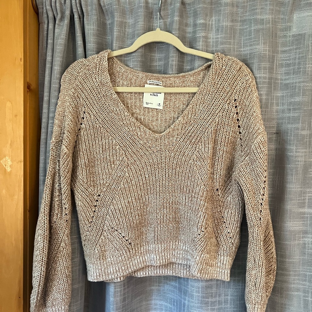 Abercrombie & Fitch Tan V-Neck Sweater